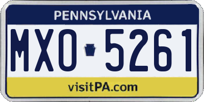 PA license plate MXO5261