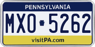 PA license plate MXO5262
