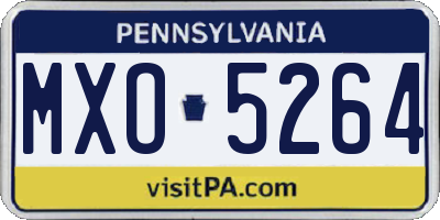 PA license plate MXO5264