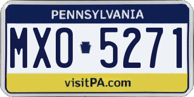 PA license plate MXO5271