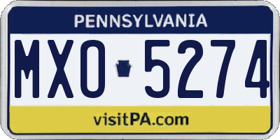 PA license plate MXO5274