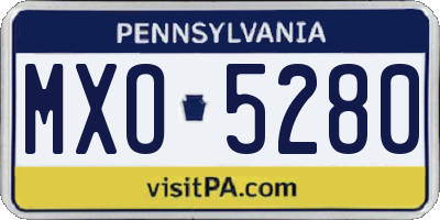 PA license plate MXO5280