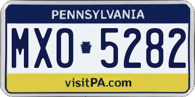 PA license plate MXO5282