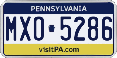 PA license plate MXO5286