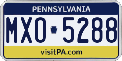 PA license plate MXO5288