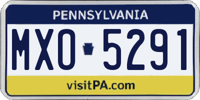 PA license plate MXO5291