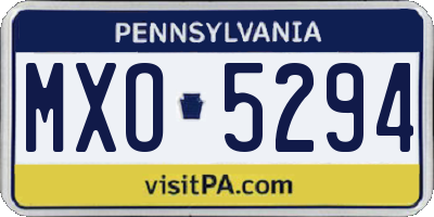 PA license plate MXO5294