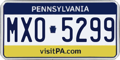 PA license plate MXO5299