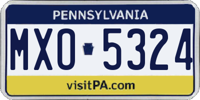 PA license plate MXO5324