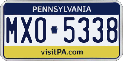 PA license plate MXO5338