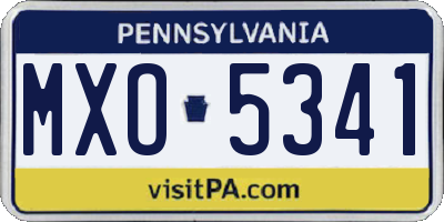 PA license plate MXO5341