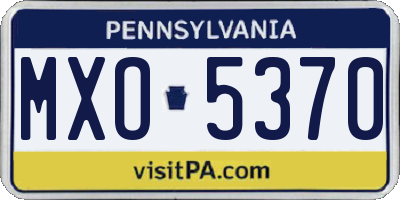 PA license plate MXO5370