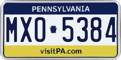 PA license plate MXO5384