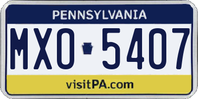 PA license plate MXO5407