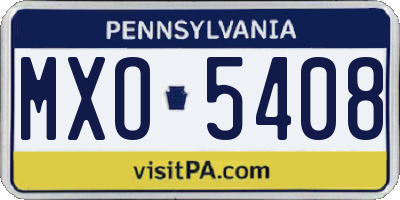 PA license plate MXO5408