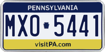 PA license plate MXO5441