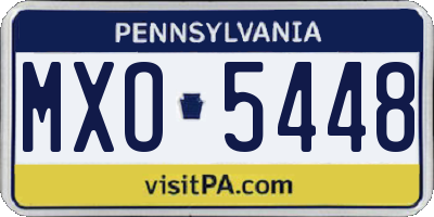 PA license plate MXO5448