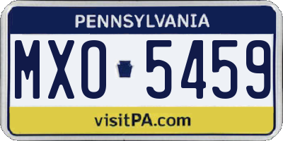 PA license plate MXO5459