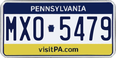 PA license plate MXO5479