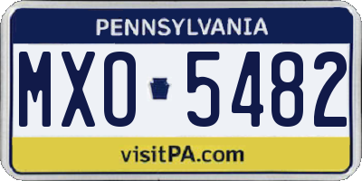 PA license plate MXO5482