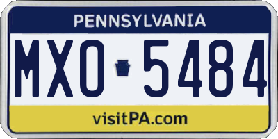PA license plate MXO5484
