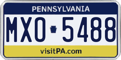 PA license plate MXO5488