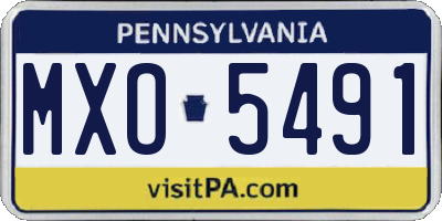 PA license plate MXO5491