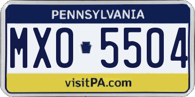 PA license plate MXO5504