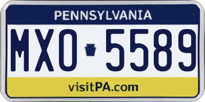 PA license plate MXO5589