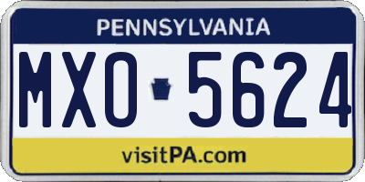 PA license plate MXO5624