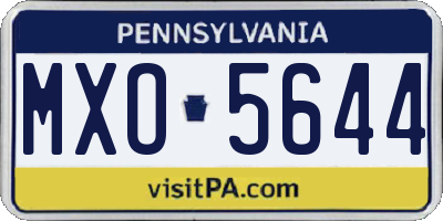 PA license plate MXO5644