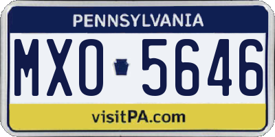 PA license plate MXO5646