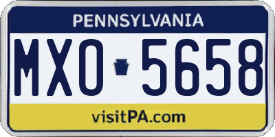 PA license plate MXO5658
