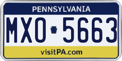 PA license plate MXO5663