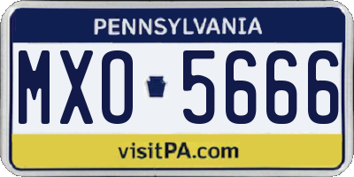 PA license plate MXO5666
