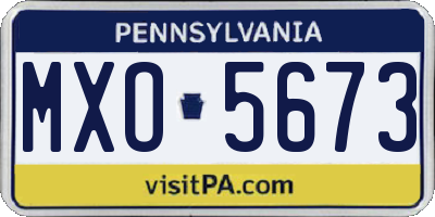 PA license plate MXO5673