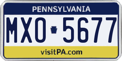 PA license plate MXO5677