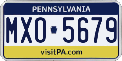PA license plate MXO5679