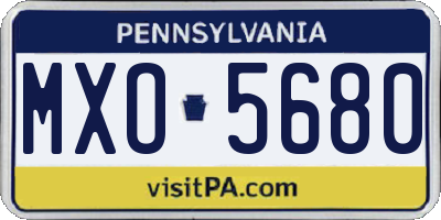 PA license plate MXO5680