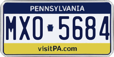 PA license plate MXO5684