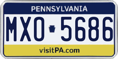 PA license plate MXO5686