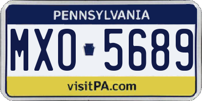 PA license plate MXO5689