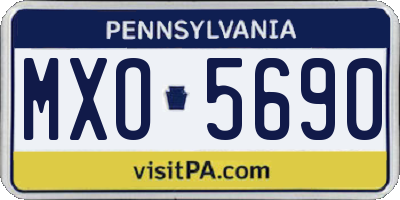 PA license plate MXO5690
