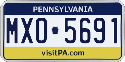 PA license plate MXO5691