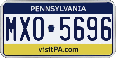 PA license plate MXO5696
