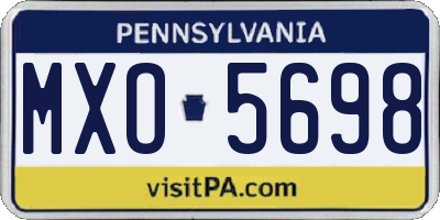 PA license plate MXO5698
