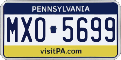 PA license plate MXO5699