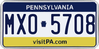 PA license plate MXO5708