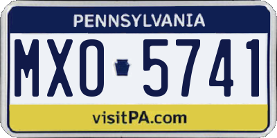 PA license plate MXO5741