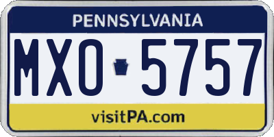 PA license plate MXO5757